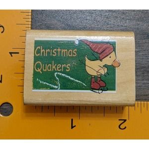 5/$20 CHRISTMAS QUAKERS Mounted Rubber Stamp •Holiday•Duck•Skiing•Bird